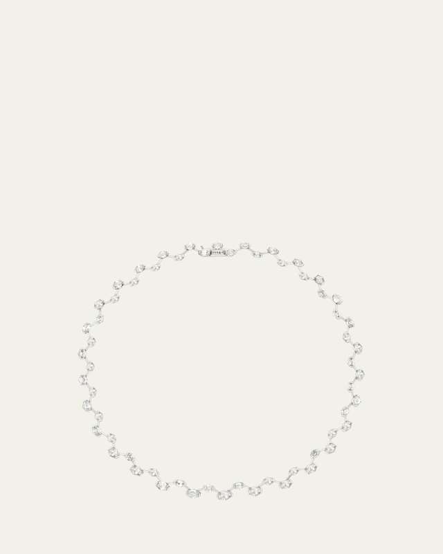 Platinum Diamond Oblong Hexagonal Prisma Necklace
